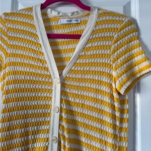Mango Yellow and White Striped Swim Coverup